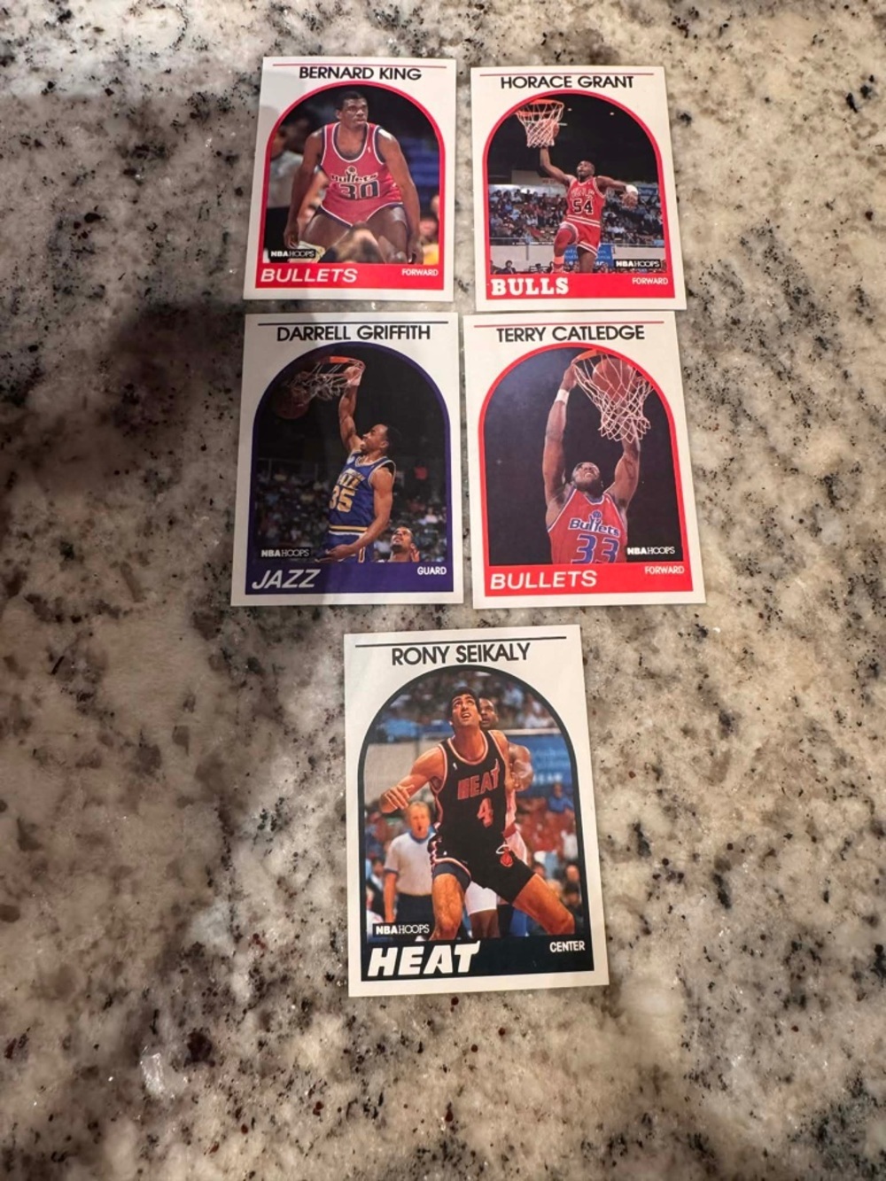 Vintage 1989 5pc NBA Hoops Basketball Cards -